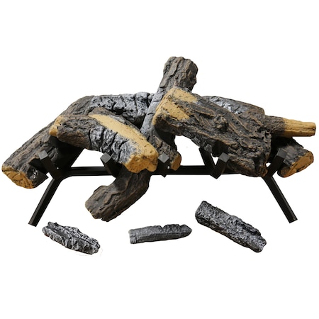 Hearth 24In. Decorative Realistic Fireplace Ceramic Wood Log Set - M